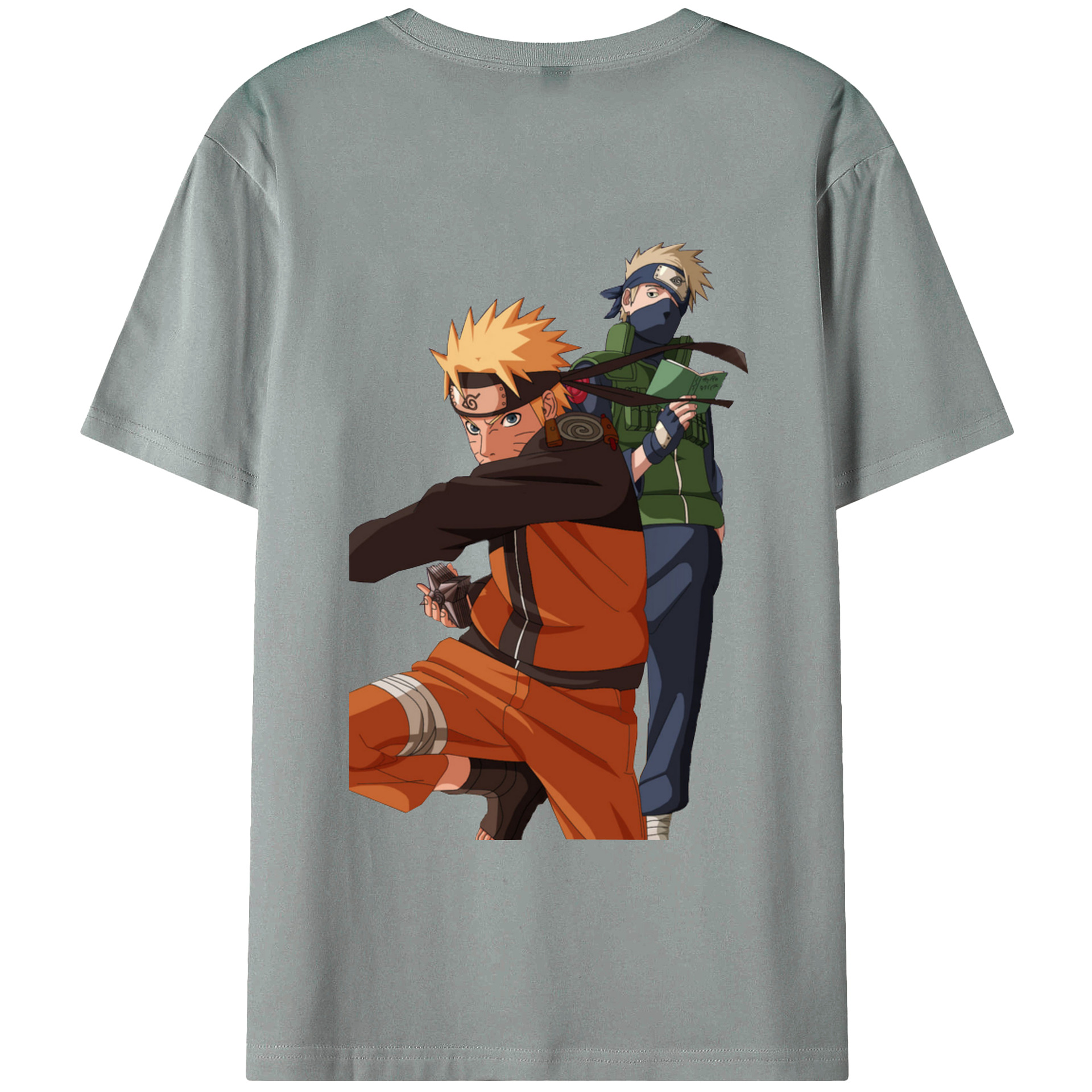 （画像用） NARUTO -ナルト- うずまき ナルト Uzumaki Naruto 綿100％ メンズ半袖Tシャツ（バックプリント） 通気性